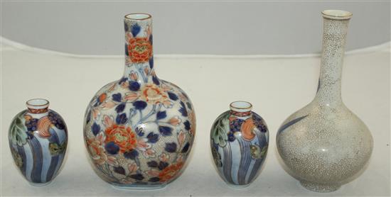 Four Japanese Imari vases by Fukagawa, c.1900-20, 7.4cm - 15cm